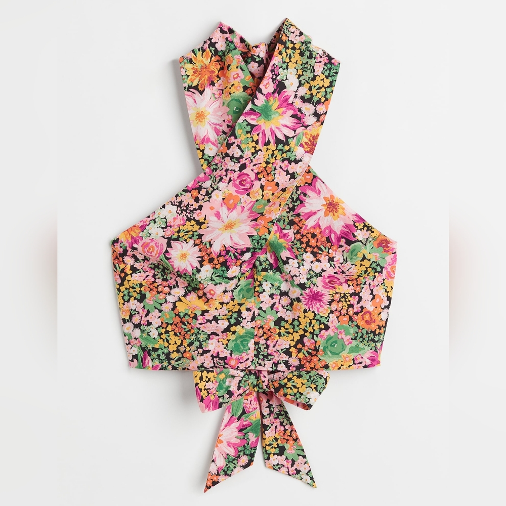 Floral Wrap Crop Top